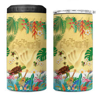 Hawaiian Alohawaii 4 in 1 Can Cooler Tumbler Tropical Plants and Animals on The Beach LT03 One Size: 16 oz Multicolor - Polynesian Pride