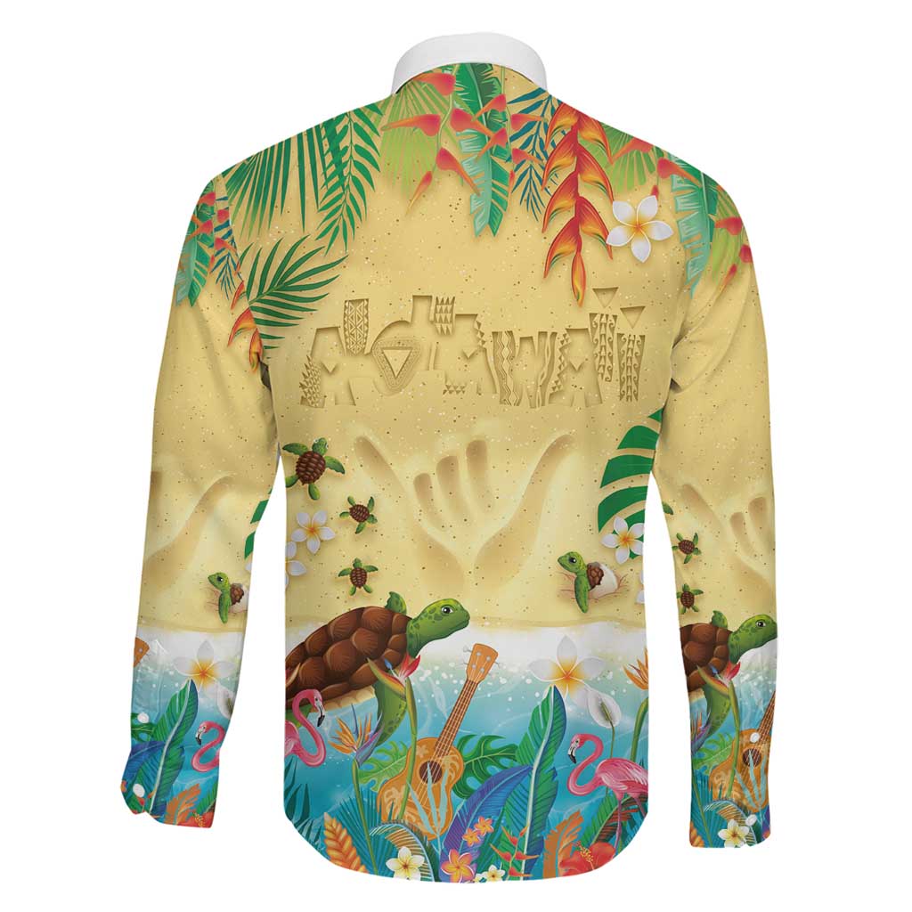Hawaiian Alohawaii Family Matching Off Shoulder Maxi Dress and Hawaiian Shirt Tropical Plants and Animals on The Beach LT03 - Polynesian Pride