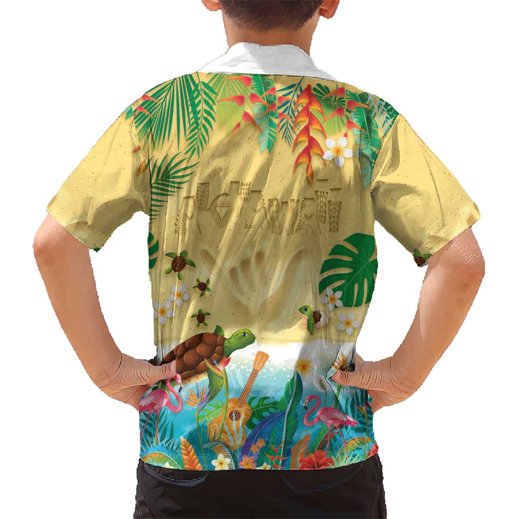 Hawaiian Alohawaii Family Matching Summer Maxi Dress and Hawaiian Shirt Tropical Plants and Animals on The Beach LT03 - Polynesian Pride