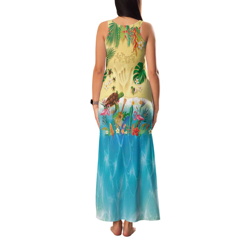 Hawaiian Alohawaii Family Matching Tank Maxi Dress and Hawaiian Shirt Tropical Plants and Animals on The Beach LT03 - Polynesian Pride