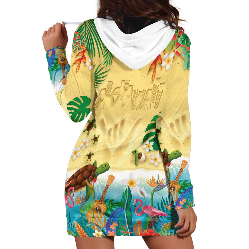 Hawaiian Alohawaii Hoodie Dress Tropical Plants and Animals on The Beach LT03 - Polynesian Pride