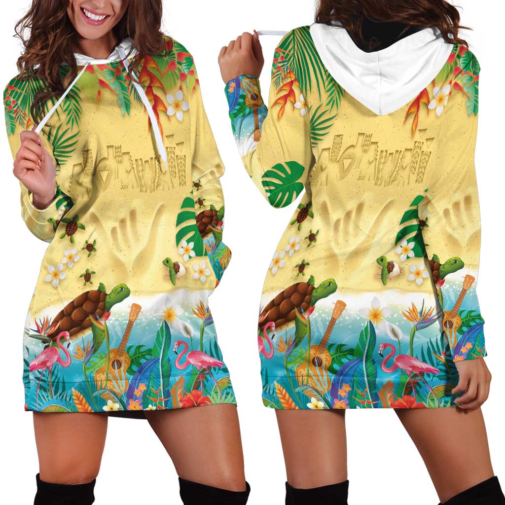 Hawaiian Alohawaii Hoodie Dress Tropical Plants and Animals on The Beach LT03 - Polynesian Pride