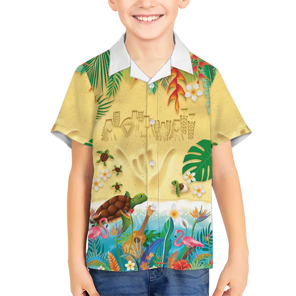 Hawaiian Alohawaii Kid Hawaiian Shirt Tropical Plants and Animals on The Beach LT03 Kid Multicolor - Polynesian Pride