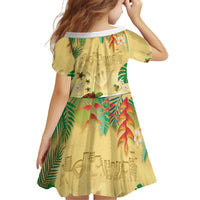 Hawaiian Alohawaii Kid Short Sleeve Dress Tropical Plants and Animals on The Beach - Polynesian Pride