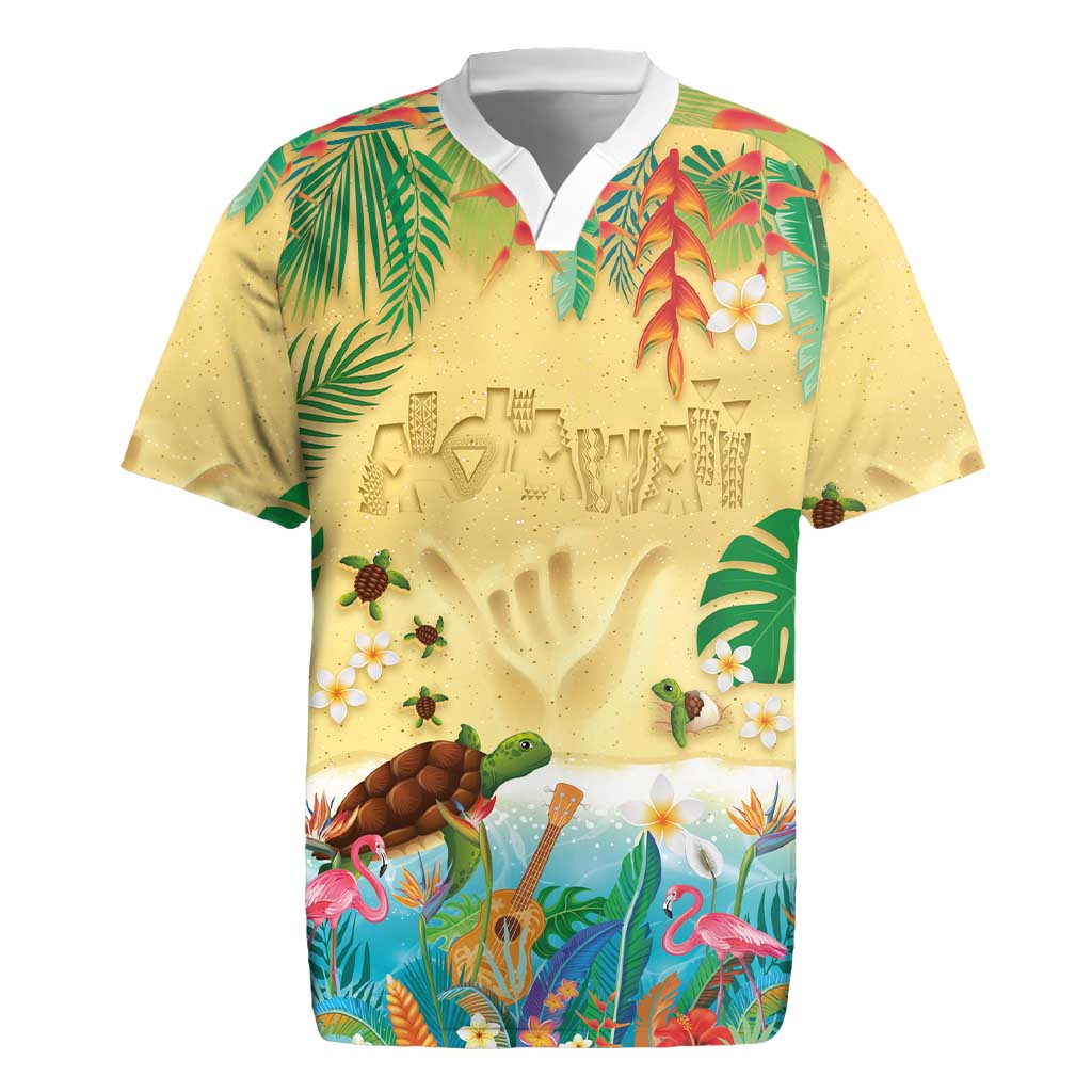 Hawaiian Alohawaii Rugby Jersey Tropical Plants and Animals on The Beach LT03 Multicolor - Polynesian Pride