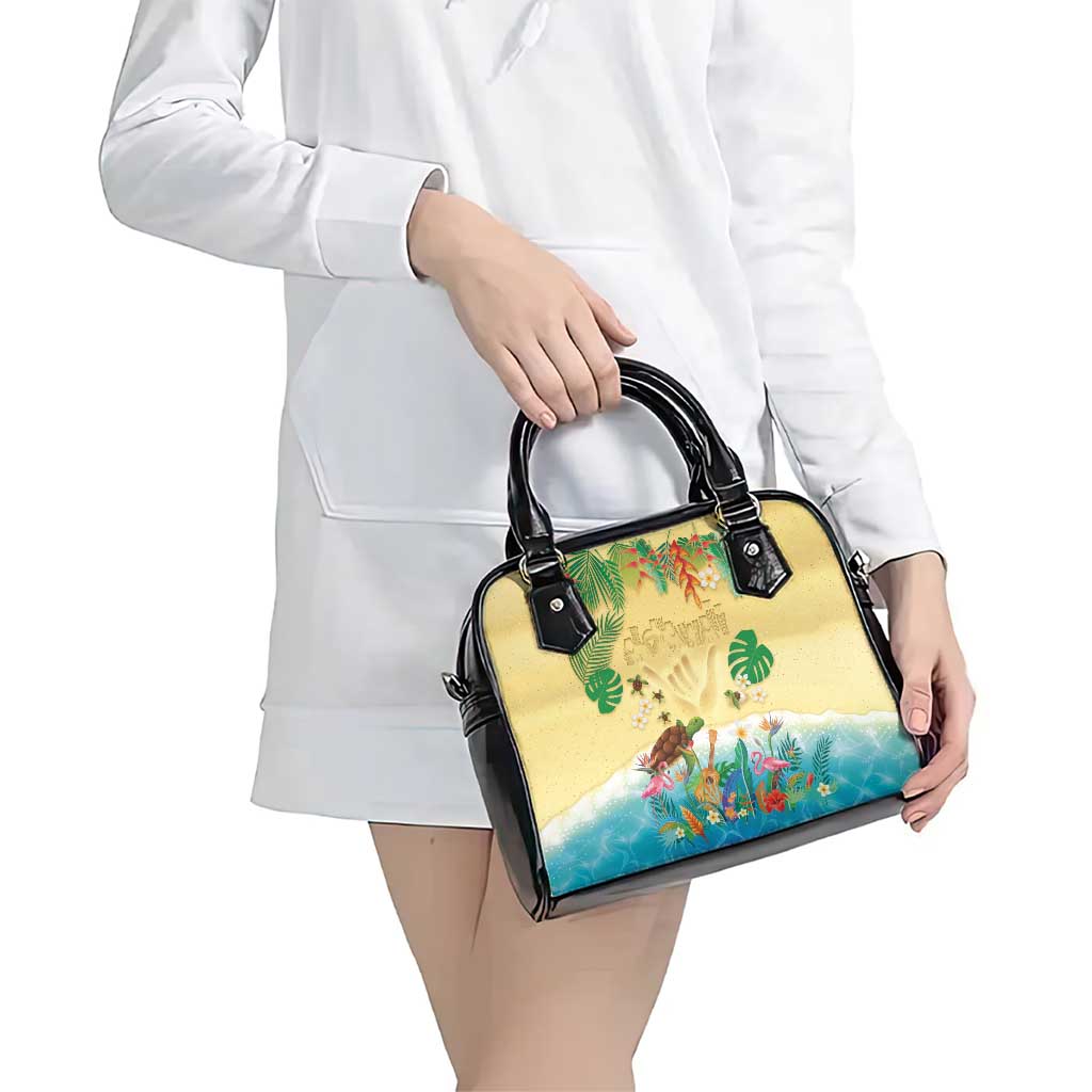 Hawaiian Alohawaii Shoulder Handbag Tropical Plants and Animals on The Beach - Polynesian Pride