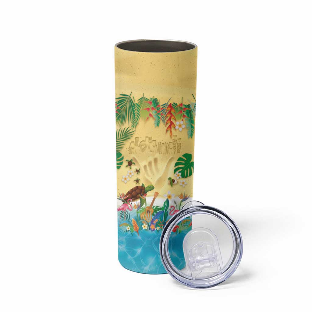 Hawaiian Alohawaii Skinny Tumbler Tropical Plants and Animals on The Beach LT03 - Polynesian Pride