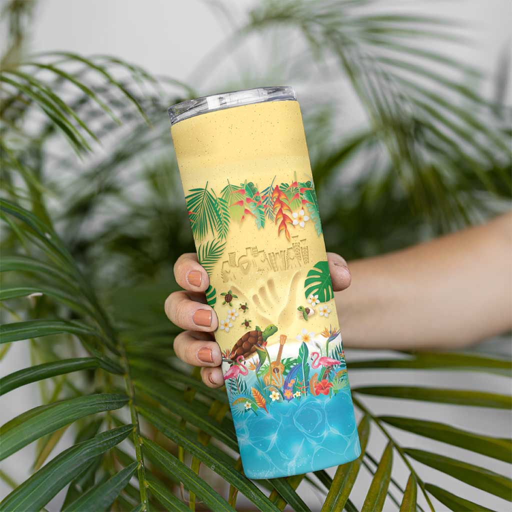 Hawaiian Alohawaii Skinny Tumbler Tropical Plants and Animals on The Beach LT03 - Polynesian Pride