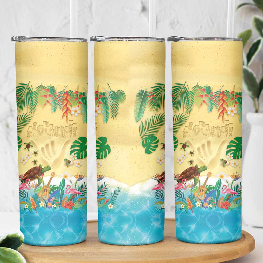 Hawaiian Alohawaii Skinny Tumbler Tropical Plants and Animals on The Beach LT03 - Polynesian Pride