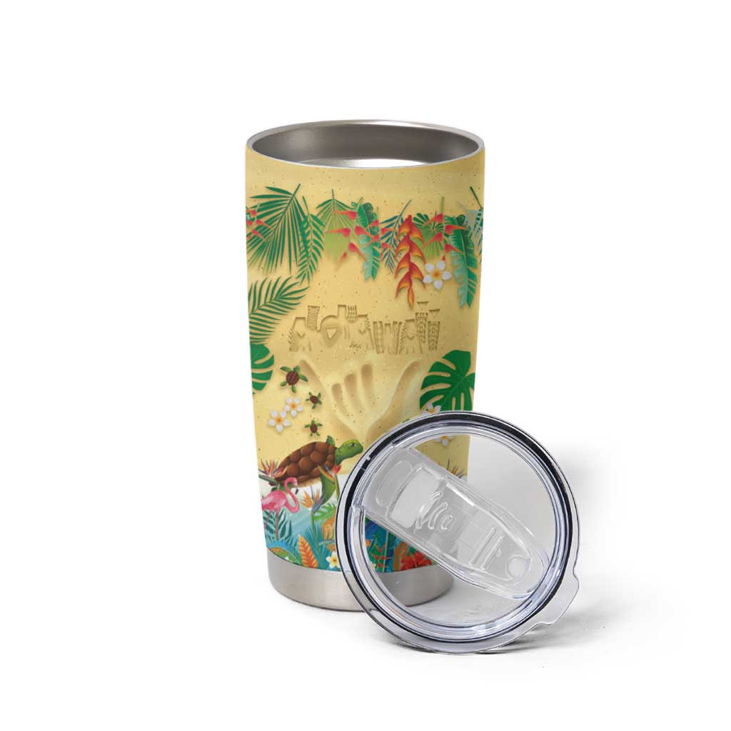Hawaiian Alohawaii Tumbler Cup Tropical Plants and Animals on The Beach LT03 - Polynesian Pride