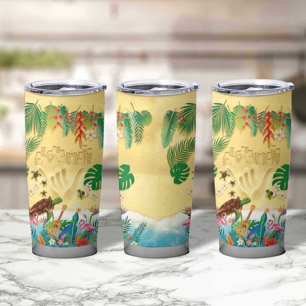 Hawaiian Alohawaii Tumbler Cup Tropical Plants and Animals on The Beach LT03 - Polynesian Pride