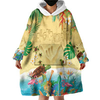 Hawaiian Alohawaii Wearable Blanket Hoodie Tropical Plants and Animals on The Beach LT03 - Polynesian Pride