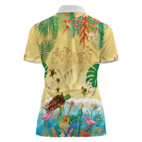 Hawaiian Alohawaii Women Polo Shirt Tropical Plants and Animals on The Beach LT03 - Polynesian Pride