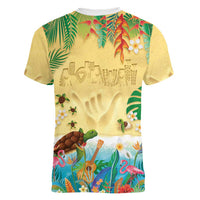 Hawaiian Alohawaii Women V-Neck T-Shirt Tropical Plants and Animals on The Beach LT03 - Polynesian Pride