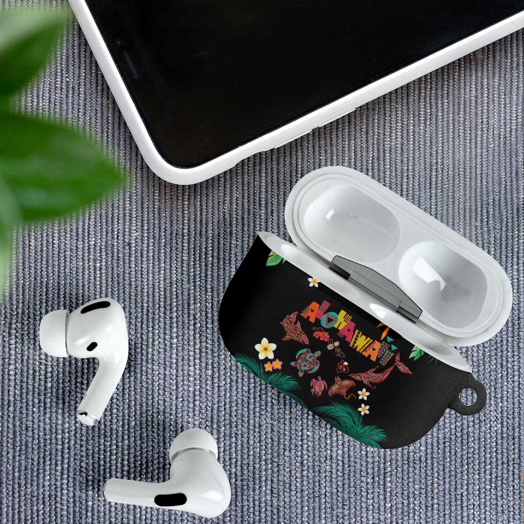 Hawaiian Alohawaii AirPods Case Tribal Sea Animals Tattoo and Tropical Plants LT03 - Polynesian Pride
