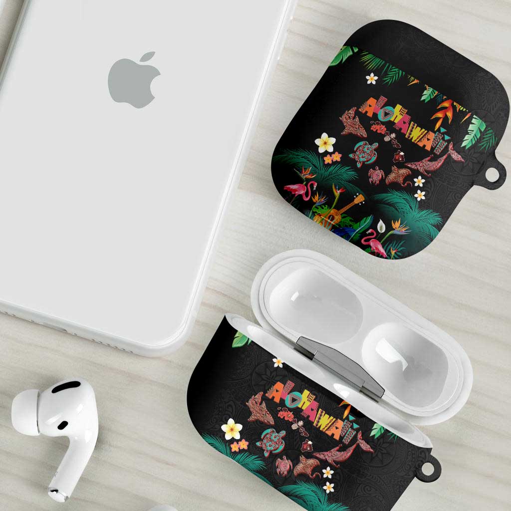 Hawaiian Alohawaii AirPods Case Tribal Sea Animals Tattoo and Tropical Plants LT03 - Polynesian Pride