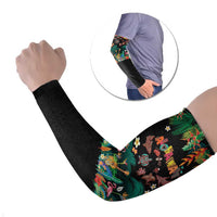 Hawaiian Alohawaii Arm Sleeves Tribal Sea Animals Tattoo and Tropical Plants LT03 Set of 2 Black - Polynesian Pride