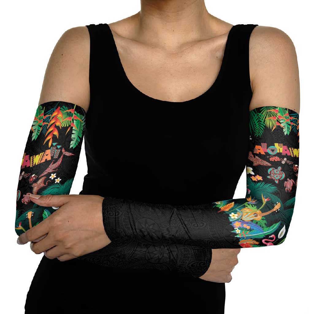 Hawaiian Alohawaii Arm Sleeves Tribal Sea Animals Tattoo and Tropical Plants LT03 - Polynesian Pride