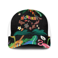 Hawaiian Alohawaii Baseball Net Cap Tribal Sea Animals Tattoo and Tropical Plants - Polynesian Pride