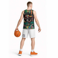 Hawaiian Alohawaii Basketball Jersey Tribal Sea Animals Tattoo and Tropical Plants LT03 - Polynesian Pride