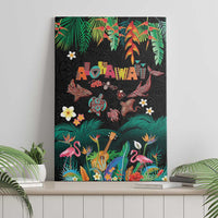 Hawaiian Alohawaii Canvas Wall Art Tribal Sea Animals Tattoo and Tropical Plants LT03 - Polynesian Pride