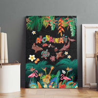 Hawaiian Alohawaii Canvas Wall Art Tribal Sea Animals Tattoo and Tropical Plants LT03 - Polynesian Pride
