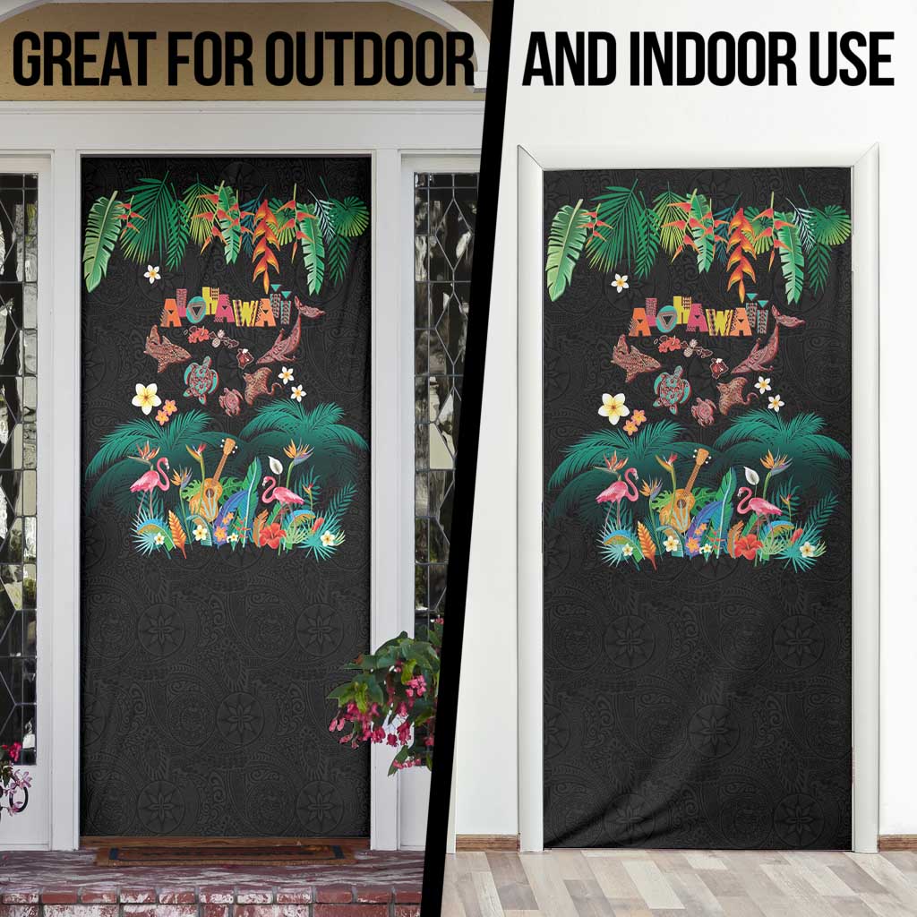 Hawaiian Alohawaii Door Cover Tribal Sea Animals Tattoo and Tropical Plants LT03 - Polynesian Pride