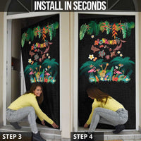 Hawaiian Alohawaii Door Cover Tribal Sea Animals Tattoo and Tropical Plants LT03 - Polynesian Pride