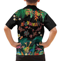 Hawaiian Alohawaii Family Matching Mermaid Dress and Hawaiian Shirt Tribal Sea Animals Tattoo and Tropical Plants LT03 - Polynesian Pride