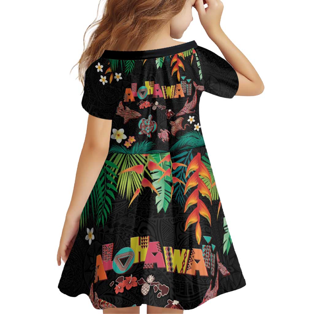 Hawaiian Alohawaii Family Matching Puletasi and Hawaiian Shirt Tribal Sea Animals Tattoo and Tropical Plants LT03 - Polynesian Pride