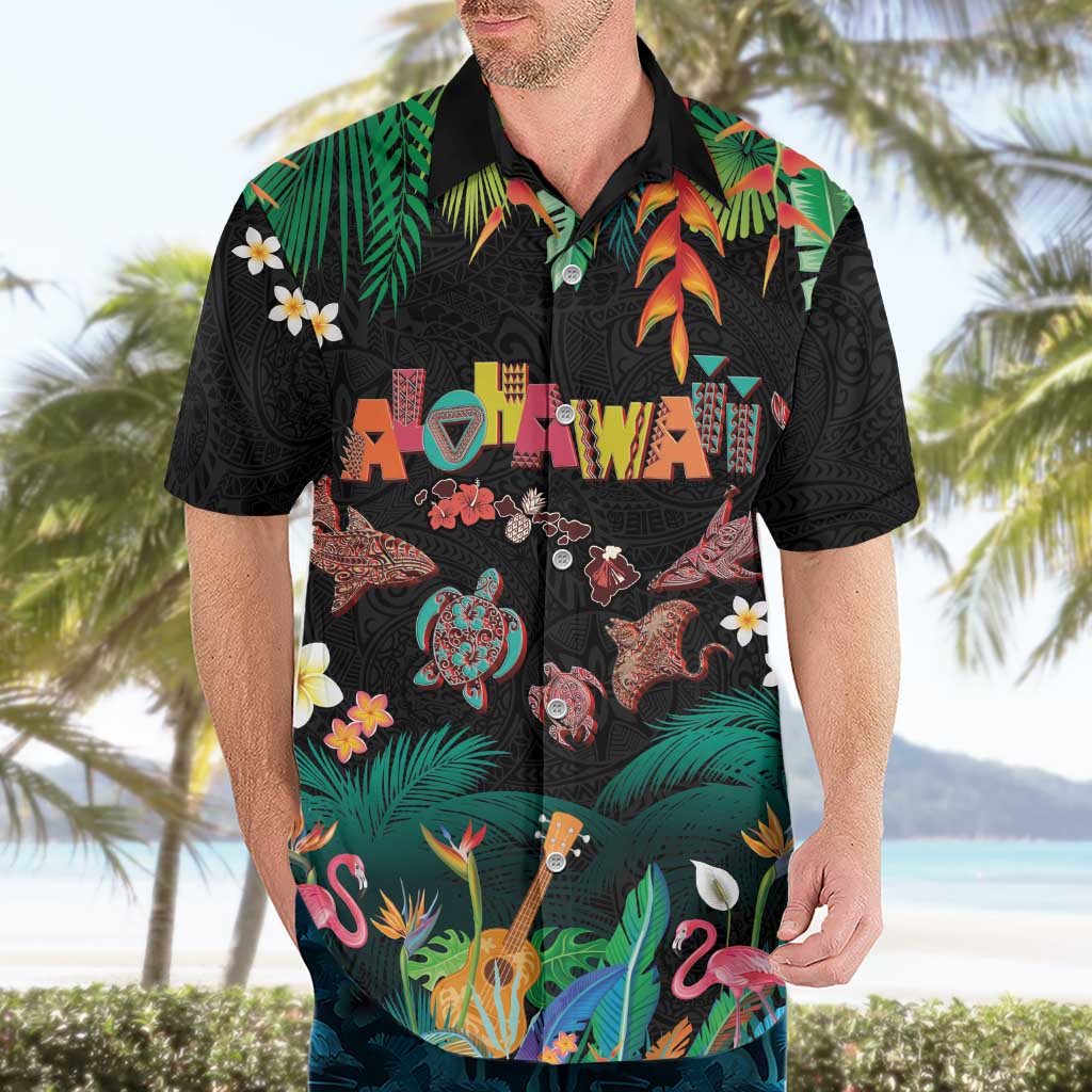 Hawaiian Alohawaii Hawaiian Shirt Tribal Sea Animals Tattoo and Tropical Plants LT03 - Polynesian Pride