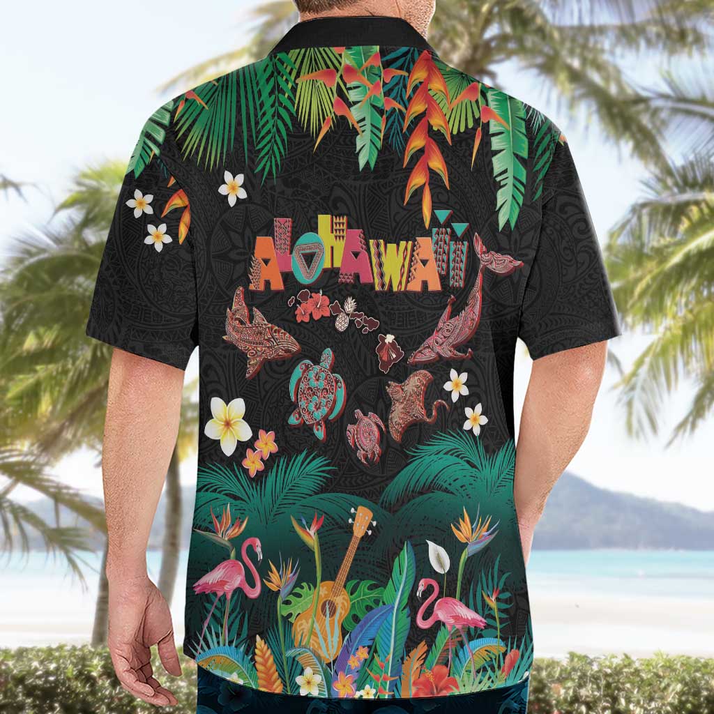 Hawaiian Alohawaii Hawaiian Shirt Tribal Sea Animals Tattoo and Tropical Plants LT03 - Polynesian Pride