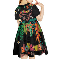 Hawaiian Alohawaii Kid Short Sleeve Dress Tribal Sea Animals Tattoo and Tropical Plants LT03 - Polynesian Pride