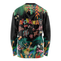 Hawaiian Alohawaii Long Sleeve Shirt Tribal Sea Animals Tattoo and Tropical Plants LT03 - Polynesian Pride