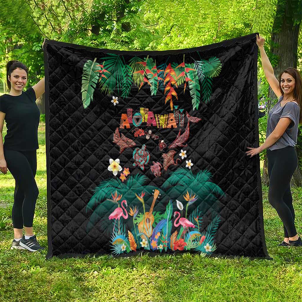 Hawaiian Alohawaii Quilt Tribal Sea Animals Tattoo and Tropical Plants LT03 - Polynesian Pride