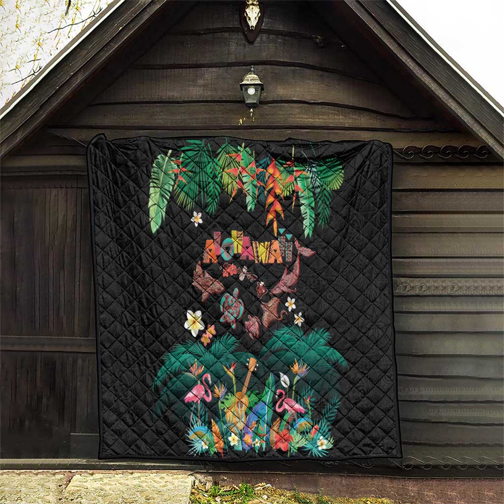 Hawaiian Alohawaii Quilt Tribal Sea Animals Tattoo and Tropical Plants LT03 - Polynesian Pride