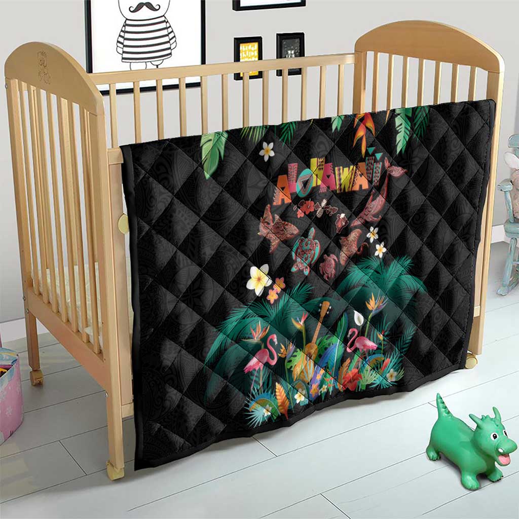 Hawaiian Alohawaii Quilt Tribal Sea Animals Tattoo and Tropical Plants LT03 - Polynesian Pride