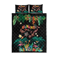 Hawaiian Alohawaii Quilt Bed Set Tribal Sea Animals Tattoo and Tropical Plants LT03 - Polynesian Pride