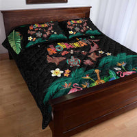 Hawaiian Alohawaii Quilt Bed Set Tribal Sea Animals Tattoo and Tropical Plants LT03 - Polynesian Pride