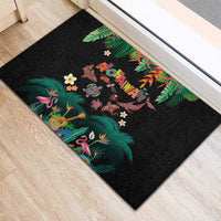 Hawaiian Alohawaii Rubber Doormat Tribal Sea Animals Tattoo and Tropical Plants LT03 - Polynesian Pride