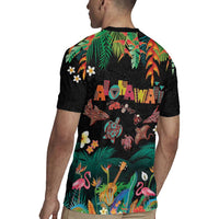 Hawaiian Alohawaii Rugby Jersey Tribal Sea Animals Tattoo and Tropical Plants LT03 - Polynesian Pride