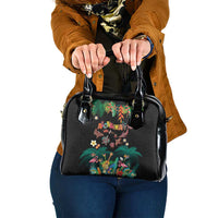Hawaiian Alohawaii Shoulder Handbag Tribal Sea Animals Tattoo and Tropical Plants LT03 One Size Black - Polynesian Pride