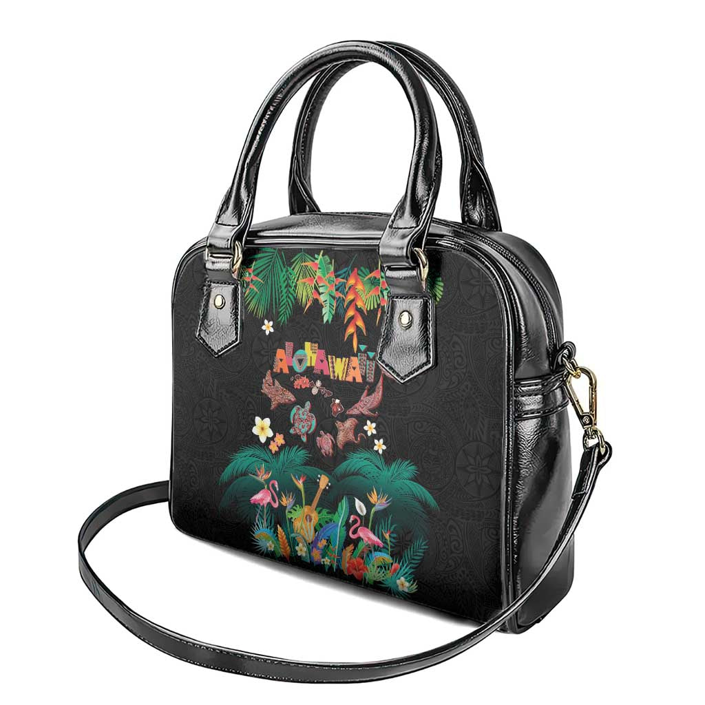 Hawaiian Alohawaii Shoulder Handbag Tribal Sea Animals Tattoo and Tropical Plants LT03 - Polynesian Pride