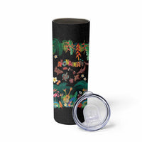 Hawaiian Alohawaii Skinny Tumbler Tribal Sea Animals Tattoo and Tropical Plants LT03 - Polynesian Pride