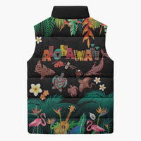 Hawaiian Alohawaii Sleeveless Puffer Jacket Tribal Sea Animals Tattoo and Tropical Plants LT03 - Polynesian Pride