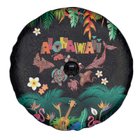 Hawaiian Alohawaii Spare Tire Cover Tribal Sea Animals Tattoo and Tropical Plants LT03 - Polynesian Pride