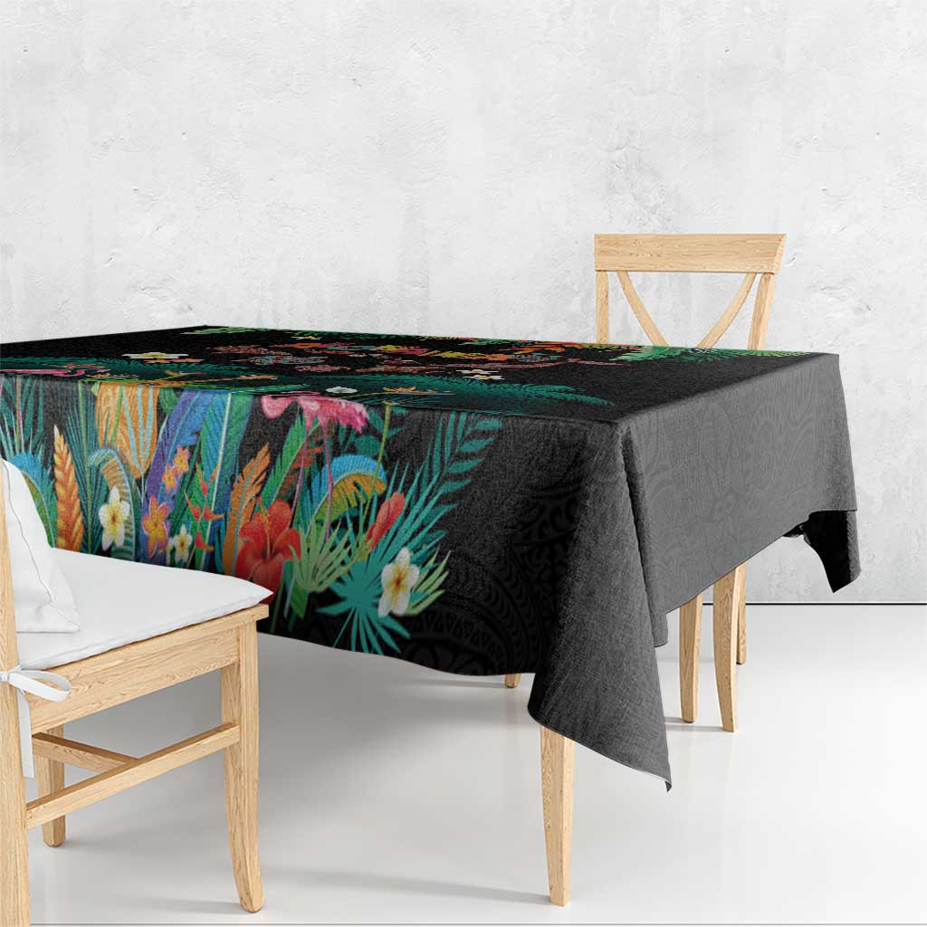 Hawaiian Alohawaii Tablecloth Tribal Sea Animals Tattoo and Tropical Plants - Polynesian Pride