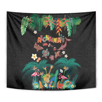 Hawaiian Alohawaii Tapestry Tribal Sea Animals Tattoo and Tropical Plants LT03 - Polynesian Pride