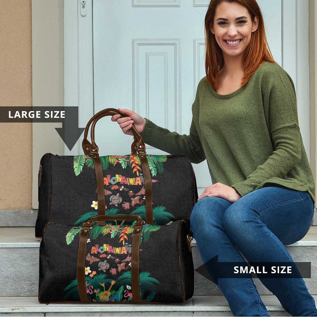 Hawaiian Alohawaii Travel Bag Tribal Sea Animals Tattoo and Tropical Plants LT03 - Polynesian Pride