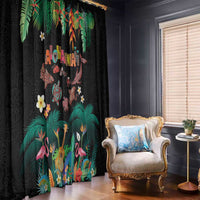 Hawaiian Alohawaii Window Curtain Tribal Sea Animals Tattoo and Tropical Plants LT03 - Polynesian Pride